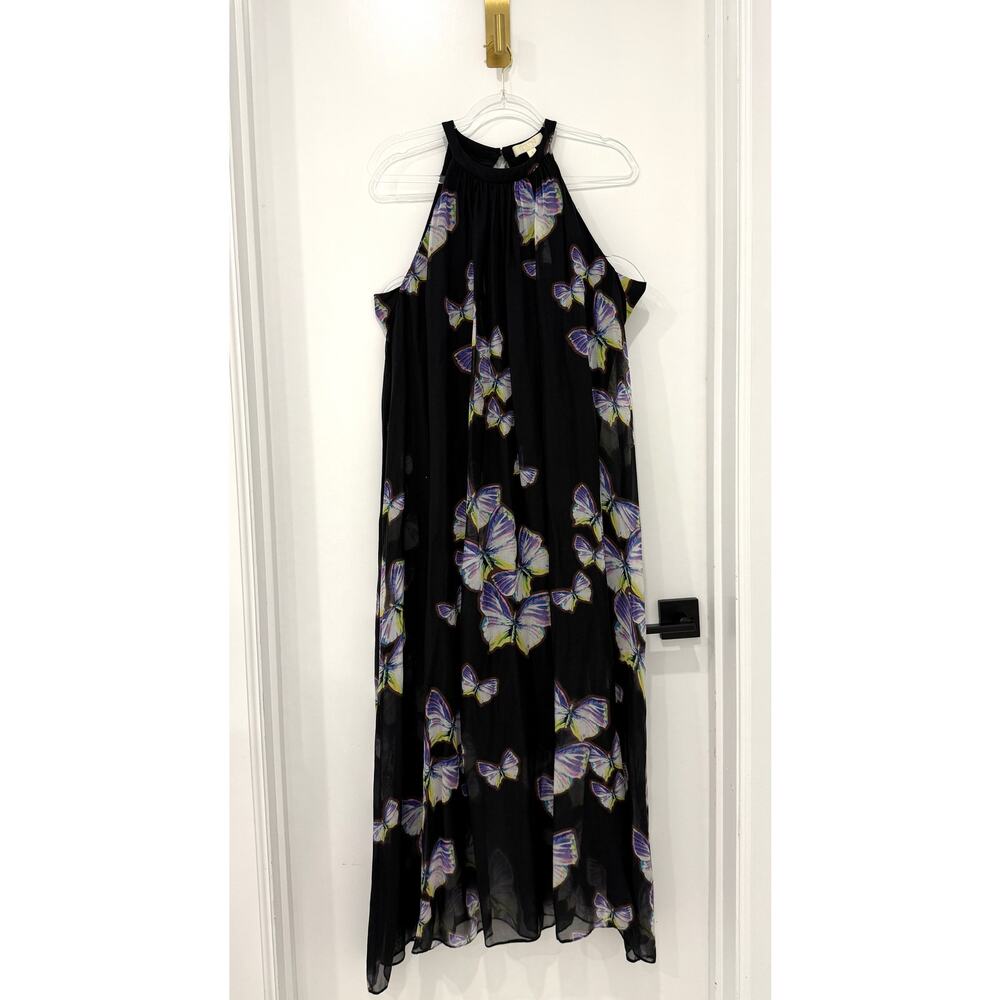 ERIN erin fetherston 100% silk Butterfly Gardens Maxi Dress Sz 8 Retail $450 - Picture 2 of 15
